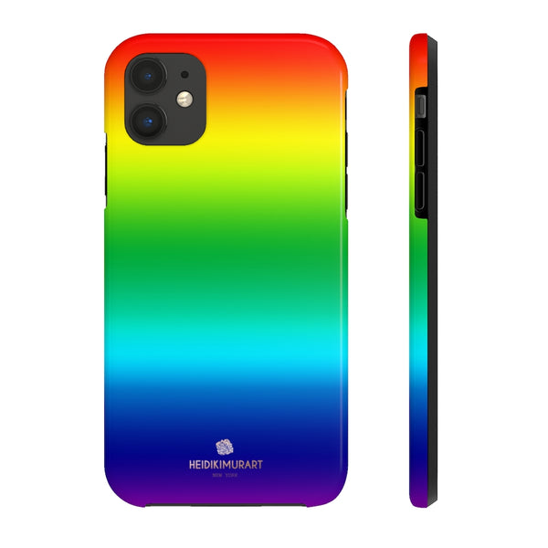 Rainbow Gay Pride iPhone Case, Designer Case Mate Tough Samsung Galaxy Phone Cases-Phone Case-Printify-iPhone 11-Heidi Kimura Art LLC