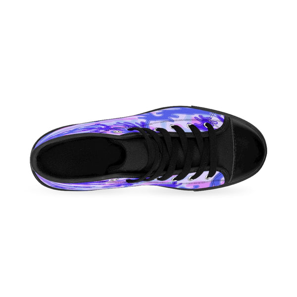 Purple Camo Women's Sneakers, Army Print Designer High-top Sneakers Tennis Shoes-Shoes-Printify-Heidi Kimura Art LLCPurple Camo Women's Sneakers, Pink Violet Army Military Camouflage Print 5" Calf Height Women's High-Top Sneakers Running Canvas Shoes (US Size: 6-12)