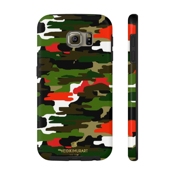 Red Green Camo iPhone Case, Classic Army Camouflage Case Mate Tough Phone Cases-Phone Case-Printify-Samsung Galaxy S6 Tough-Heidi Kimura Art LLC