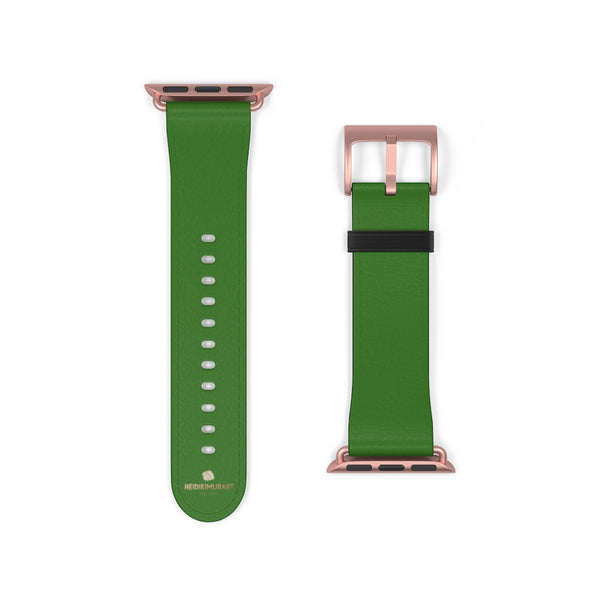 Emerald Green Solid Color 38mm/42mm Watch Band For Apple Watches- Made in USA-Watch Band-38 mm-Rose Gold Matte-Heidi Kimura Art LLC