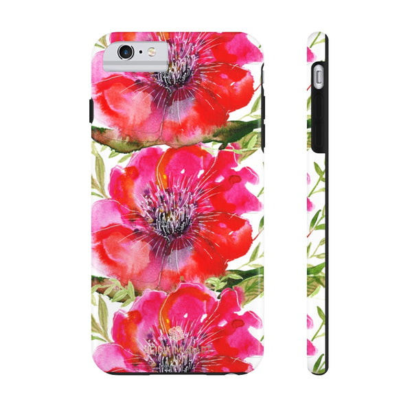 Bright Red Hibiscus Phone Case, Flower Floral Case Mate Tough Phone Cases-Made in USA - Heidikimurart Limited 