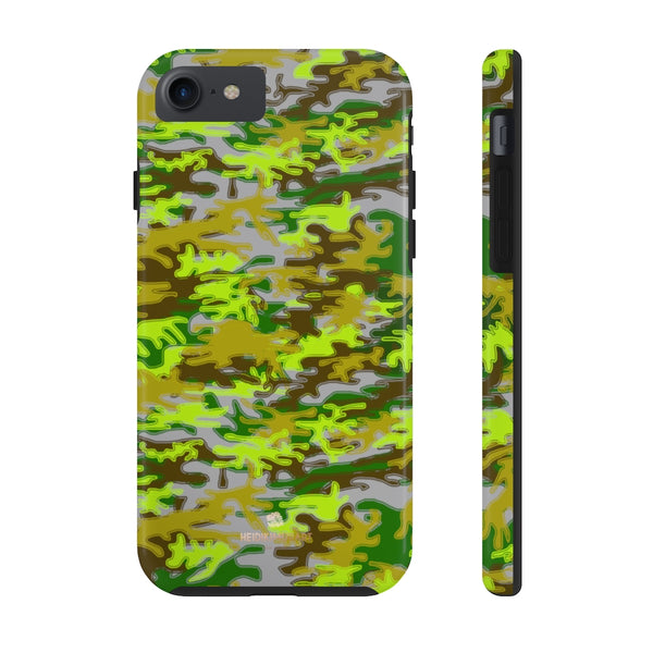 Gray Green Camo iPhone Case, Case Mate Tough Samsung Galaxy Phone Cases-Phone Case-Printify-iPhone 7, iPhone 8 Tough-Heidi Kimura Art LLC
