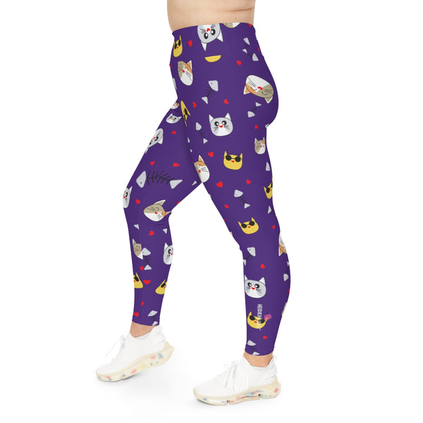 Purple Cat Lover's Tights, Best Women's Plus Size Leggings