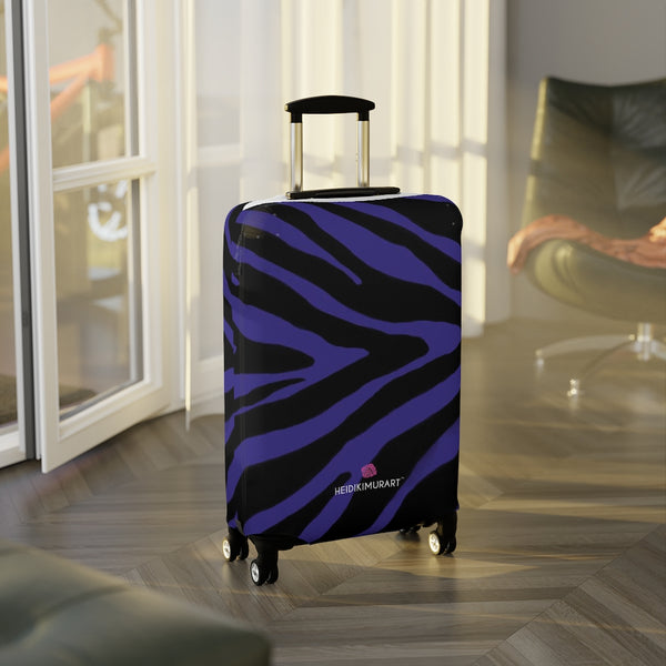 Dark Purple Zebra Luggage Cover