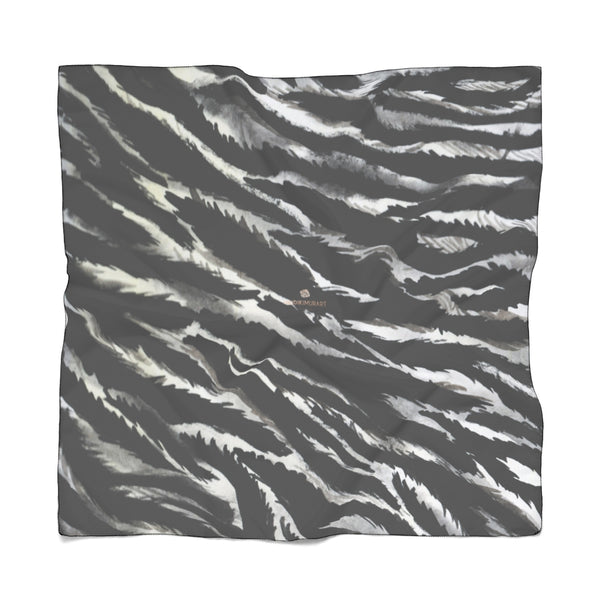 Zebra Stripe Poly Scarf, Animal Print Delicate Soft Polyester Scarves - Made in USA-Accessories-Printify-Poly Chiffon-50 x 50 in-Heidi Kimura Art LLC