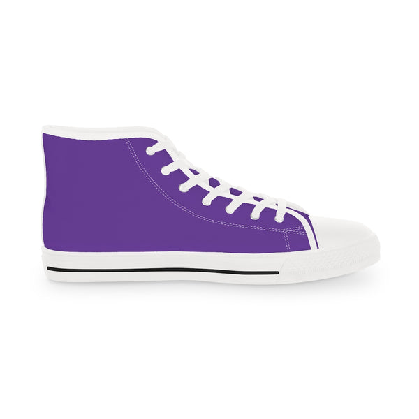 Dark Purple Men's High Tops, Modern Minimalist Best Men's High Top Sneakers  (US Size: 5-14)