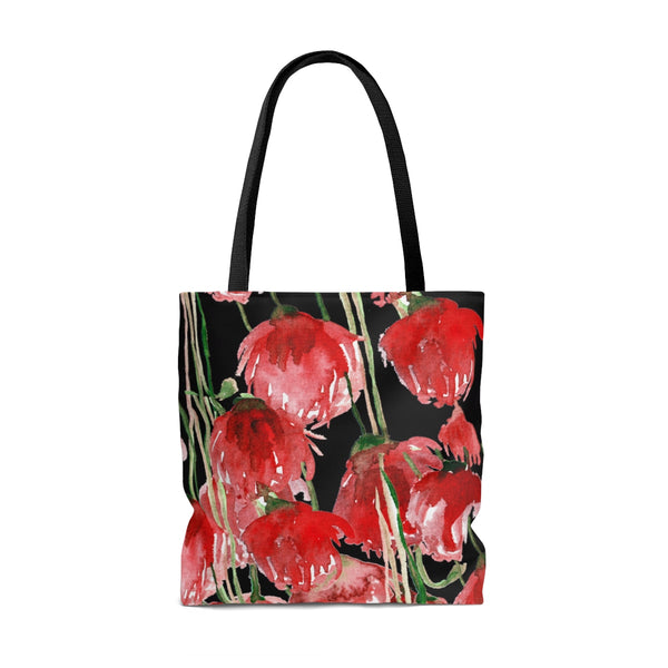 Seattle Pacific Northwest Red Tulip Flower Floral Designer Tote Bag - Made in USA-Tote Bag-Heidi Kimura Art LLC
