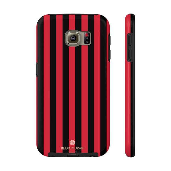 Red Black Stripe iPhone Case, Case Mate Tough Samsung Galaxy Phone Cases-Phone Case-Printify-Samsung Galaxy S6 Tough-Heidi Kimura Art LLC