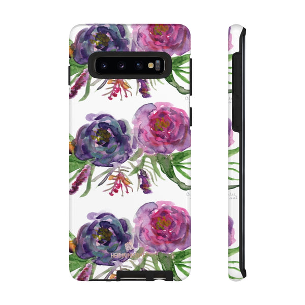 Pink Floral Print Phone Case, Roses Tough Designer Phone Case -Made in USA-Phone Case-Printify-Samsung Galaxy S10-Glossy-Heidi Kimura Art LLC