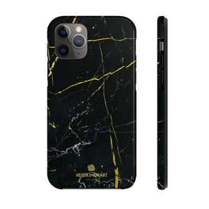 Black Marble Print Modern Designer Case Mate Tough Phone Case-Made in USA - Heidikimurart Limited 