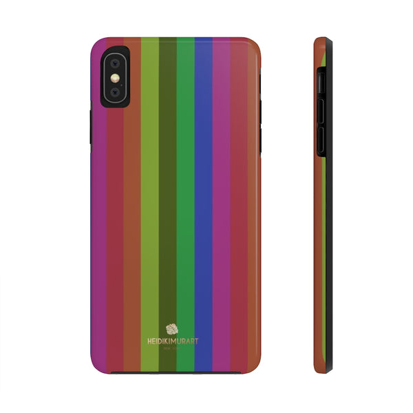 Faded Rainbow Stripe iPhone Case, Case Mate Tough Samsung Galaxy Phone Cases-Phone Case-Printify-iPhone XS MAX-Heidi Kimura Art LLC