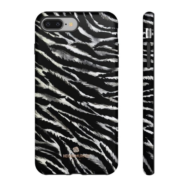 White Tiger Stripe Phone Case, Animal Print Tough Designer Phone Case -Made in USA-Phone Case-Printify-iPhone 8 Plus-Matte-Heidi Kimura Art LLC
