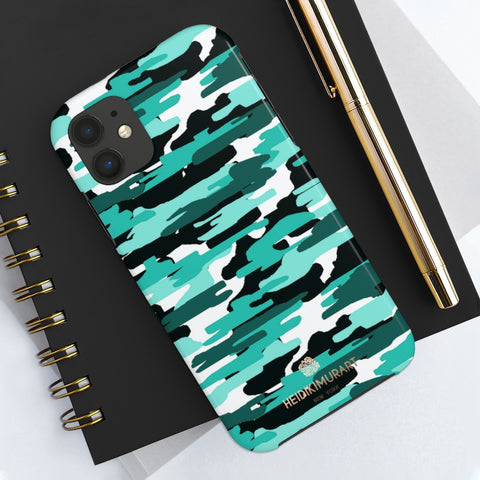 Blue Camo Print Phone Case, Army Military Case Mate Tough Phone Cases-Made in USA - Heidikimurart Limited 