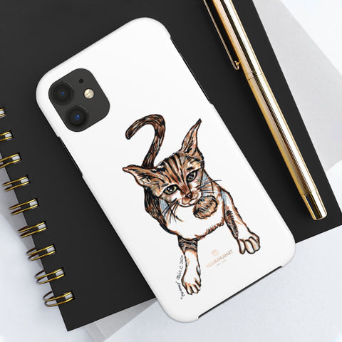 Cat Phone Case, Peanut Meow Cat Designer Case Mate Tough Phone Cases-Printed in USA - Heidikimurart Limited 