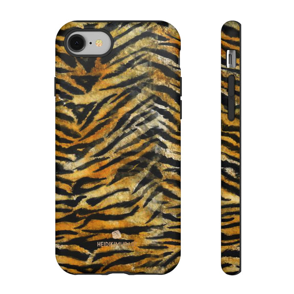 Orange Tiger Striped Phone Case, Animal Print Tough Cases, Designer Phone Case-Made in USA-Phone Case-Printify-iPhone 8-Matte-Heidi Kimura Art LLC