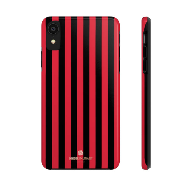 Red Black Stripe iPhone Case, Case Mate Tough Samsung Galaxy Phone Cases-Phone Case-Printify-iPhone XR-Heidi Kimura Art LLC