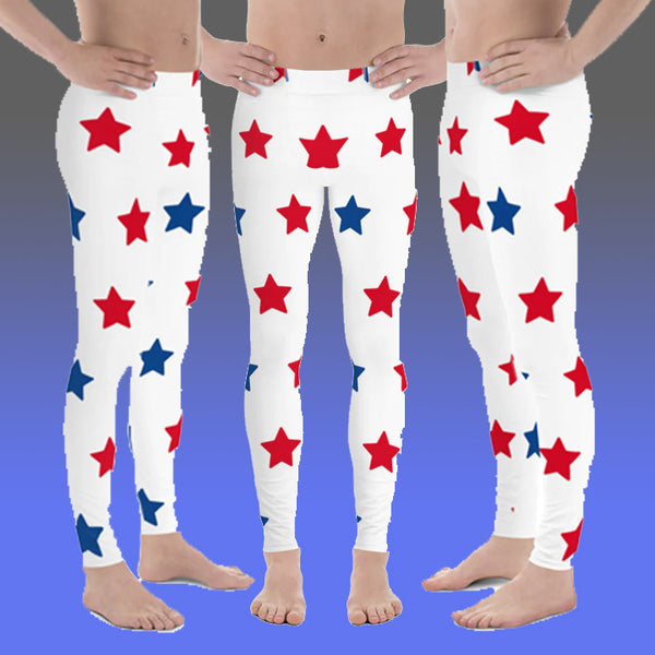 July 4th American Flag Style Meggings, Festive US National Holiday Best High Quality Designer Print Sexy Meggings Men's Workout Gym Tights Leggings, Men's Compression Tights Pants - Made in USA/ EU/ MX (US Size: XS-3XL) American Flag Leggings Independence Day Leggings USA Flag, Men's Leggings - America Print Meggings, USA Flag 4th of July Leggings Yoga Pants, Patriotic Pants, Country Wear For American Men, Festival Meggings, July 4th Outfits