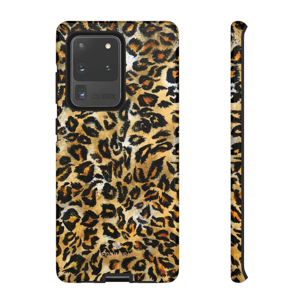 Brown Leopard Tough Cases, Animal Print Best Designer Phone Case-Made in USA-Phone Case-Printify-Samsung Galaxy S20 Ultra-Glossy-Heidi Kimura Art LLC