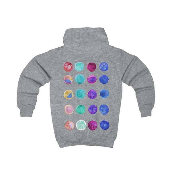 Designer Blue Colorful Cute Polka Dots Kids Hoodie - Made in United Kingdom-Kids clothes-Heidi Kimura Art LLC