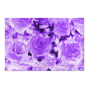 Purple Abstract Floral Print Designer 24x36, 36x60, 48x72 inches Area Rugs - Printed in USA-Area Rug-72" x 48"-Heidi Kimura Art LLC