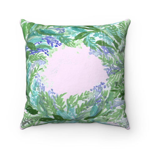 Cute French Lavender Floral Print Pastel Spun Polyester Square Pillow Case-Pillow-14x14-Heidi Kimura Art LLC