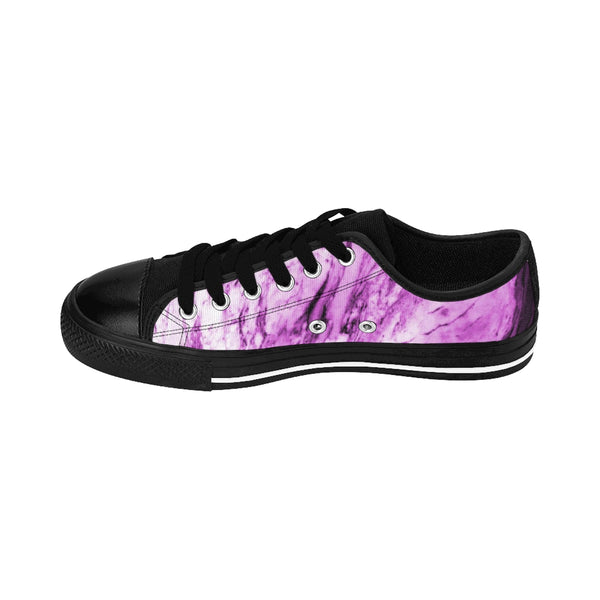 Pink Purple Marble Modern Print Men's Designer Low Top Sneakers Shoes(US Size: 6-14)-Men's Low Top Sneakers-Heidi Kimura Art LLC