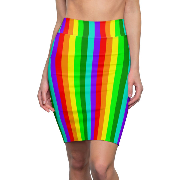 Rainbow Women's Pencil Skirt - Heidikimurart Limited 
