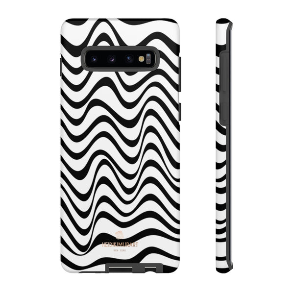 Wavy Black White Tough Cases, Designer Phone Case-Made in USA-Phone Case-Printify-Samsung Galaxy S10 Plus-Matte-Heidi Kimura Art LLC