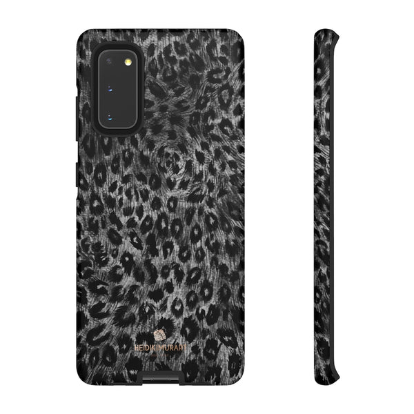 Grey Leopard Animal Print Tough Cases, Designer Phone Case-Made in USA-Phone Case-Printify-Samsung Galaxy S20-Matte-Heidi Kimura Art LLC
