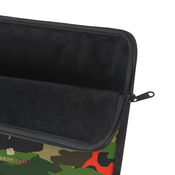 Red Green Camo Military Army Print 12",13",15" Computer Bag Laptop Sleeve- Made in USA-Laptop Sleeve-Heidi Kimura Art LLC