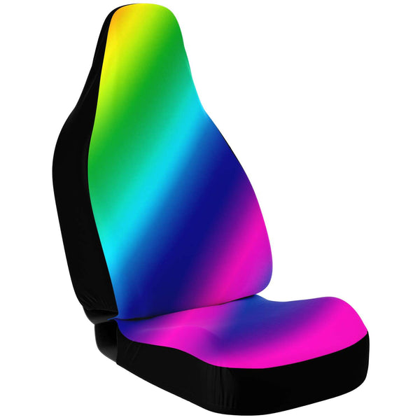 Rainbow Ombre Car Seat Covers, Gay Pride Rainbow Bestselling Animal Print Essential Premium Quality Best Machine Washable Microfiber Luxury Car Seat Cover - 2 Pack For Your Car Seat Protection, Cart Seat Protectors, Car Seat Accessories, Pair of 2 Front Seat Covers, Custom Seat Covers