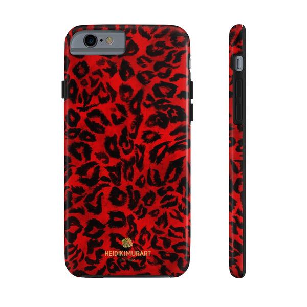 Red Leopard Print Phone Case, Animal Print Case Mate Tough Phone Cases-Made in USA - Heidikimurart Limited 