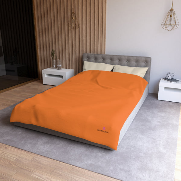 Light Orange Color Duvet Cover,  Solid Color Best Microfiber Duvet Cover