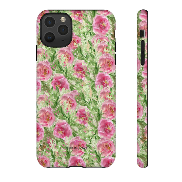 Pink Floral Phone Case, Flower Print Best Designer Art iPhone Samsung Case-Made in USA - Heidikimurart Limited 