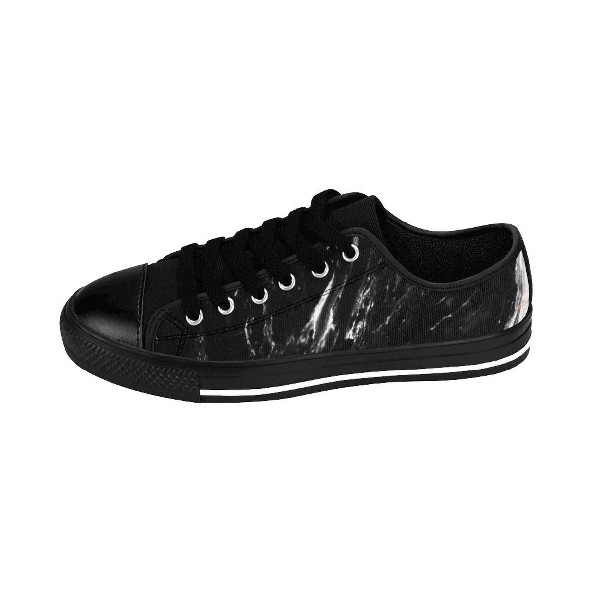 Black Marble Print Men's Low Tops, Modern Low Top Fashion Sneakers Running Shoes-Men's Low Top Sneakers-Black-US 9-Heidi Kimura Art LLC Black Marble Print Men's Sneakers, Black Marble Print Men's Low Tops, Black Marble Modern Print Men's Low Top Nylon Canvas Sneakers Fashion Running Tennis Shoes (US Size: 7-14)