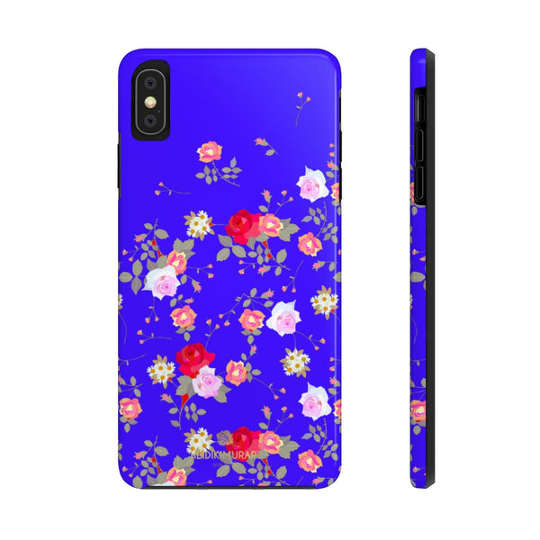 Purple Floral Rose Print Designer Case Mate Tough Phone Cases-Made in USA - Heidikimurart Limited 