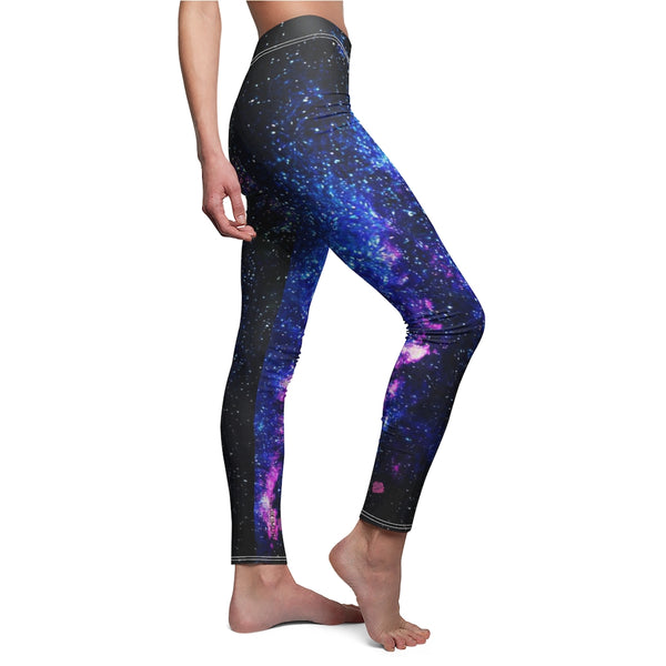 Blue Galaxy Print Casual Leggings