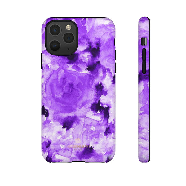 Purple Floral Rose Phone Case, Roses Floral Print Tough Designer Phone Case -Made in USA-Phone Case-Printify-iPhone 11 Pro-Matte-Heidi Kimura Art LLC