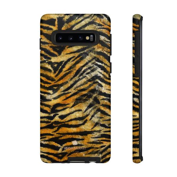 Orange Tiger Striped Phone Case, Animal Print Tough Cases, Designer Phone Case-Made in USA-Phone Case-Printify-Samsung Galaxy S10-Matte-Heidi Kimura Art LLC
