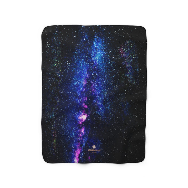 Galaxy Universe Print Designer Cozy Sherpa Fleece Blanket-Made in USA-Blanket-50'' x 60''-Heidi Kimura Art LLC