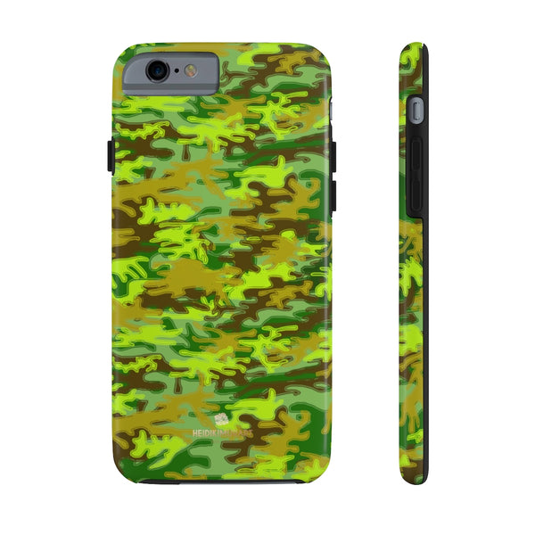 Cool Green Camo iPhone Case, Case Mate Tough Samsung Galaxy Phone Cases-Phone Case-Printify-iPhone 6/6s Tough-Heidi Kimura Art LLC