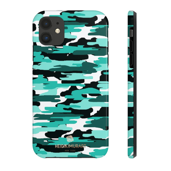 Blue Camo Print Phone Case, Army Military Case Mate Tough Phone Cases-Made in USA - Heidikimurart Limited 