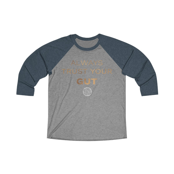 Motivational Unisex T-Shirt, Tri-Blend 3/4 Raglan Tee With Quote -Made in USA (US Size: S-2XL)-Long-sleeve-XS-Vintage Navy / Premium Heather-Heidi Kimura Art LLC