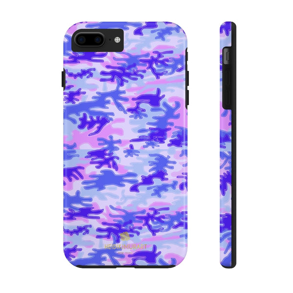 Cute Purple Camo iPhone Case, Pink Army Camouflage Case Mate Tough Phone Cases-Phone Case-Printify-iPhone 7 Plus, iPhone 8 Plus Tough-Heidi Kimura Art LLC
