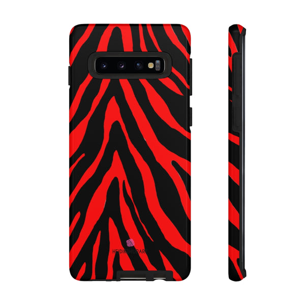Red Zebra Designer Tough Cases, Animal Print Designer Case Mate Best Tough Phone Case For iPhones and Samsung Galaxy Devices-Made in USA