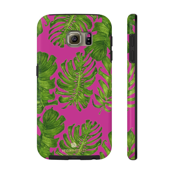 Green Tropical Leaf iPhone Case, Case Mate Tough Samsung Galaxy Phone Cases-Phone Case-Printify-Samsung Galaxy S6 Tough-Heidi Kimura Art LLC