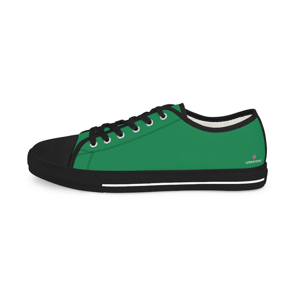Dark Green Color Men's Sneakers, Solid Color Modern Minimalist Best Breathable Designer Men's Low Top Canvas Fashion Sneakers With Durable Rubber Outsoles and Shock-Absorbing Layer and Memory Foam Insoles (US Size: 5-14)