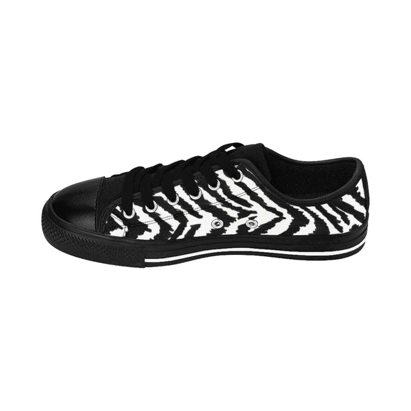 White Zebra Men's Sneakers, Zebra Stripe Animal Print Low Top Shoes-Shoes-Printify-Heidi Kimura Art LLCClassic Zebra Men's Sneakers, Best Designer Zebra Stripe Animal Print Men's Low Tops, Premium Men's Nylon Canvas Tennis Fashion Sneakers Shoes (US Size: 7-14)