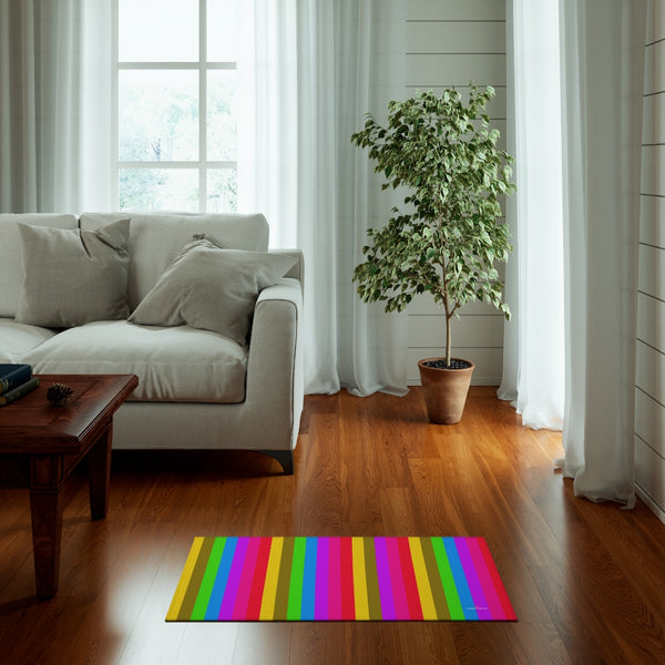 Rainbow Striped Print Dornier Rug