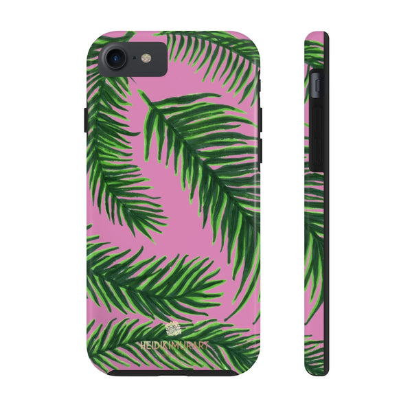 Light Pink Tropical Print Phone Case, Palm Leaf Case Mate Tough Phone Cases-Made in USA - Heidikimurart Limited 